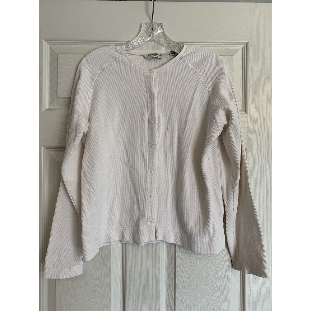 Eddie Bauer Women’s Henley Long Sleeve Sweater Size Medium Button Cardigan